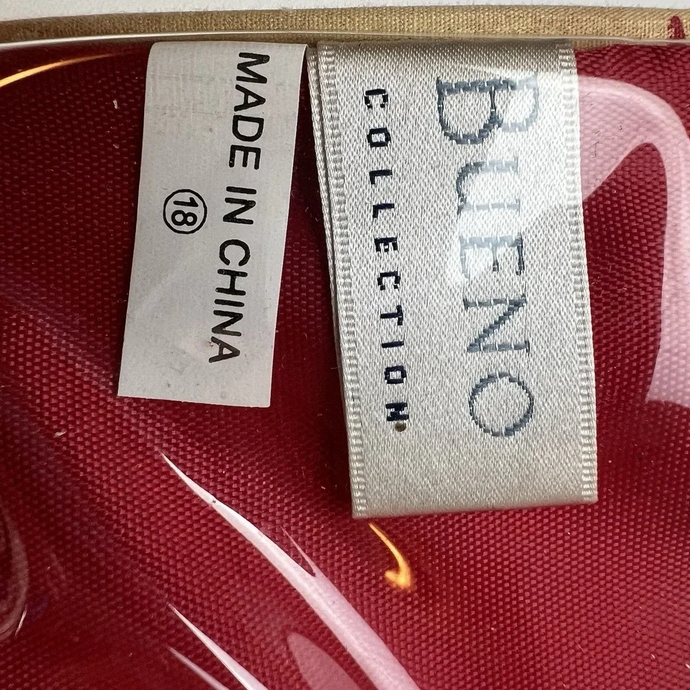 Bueno Women's Red/Cream Toile Toiletry Travel Bag STAINS/SOILING